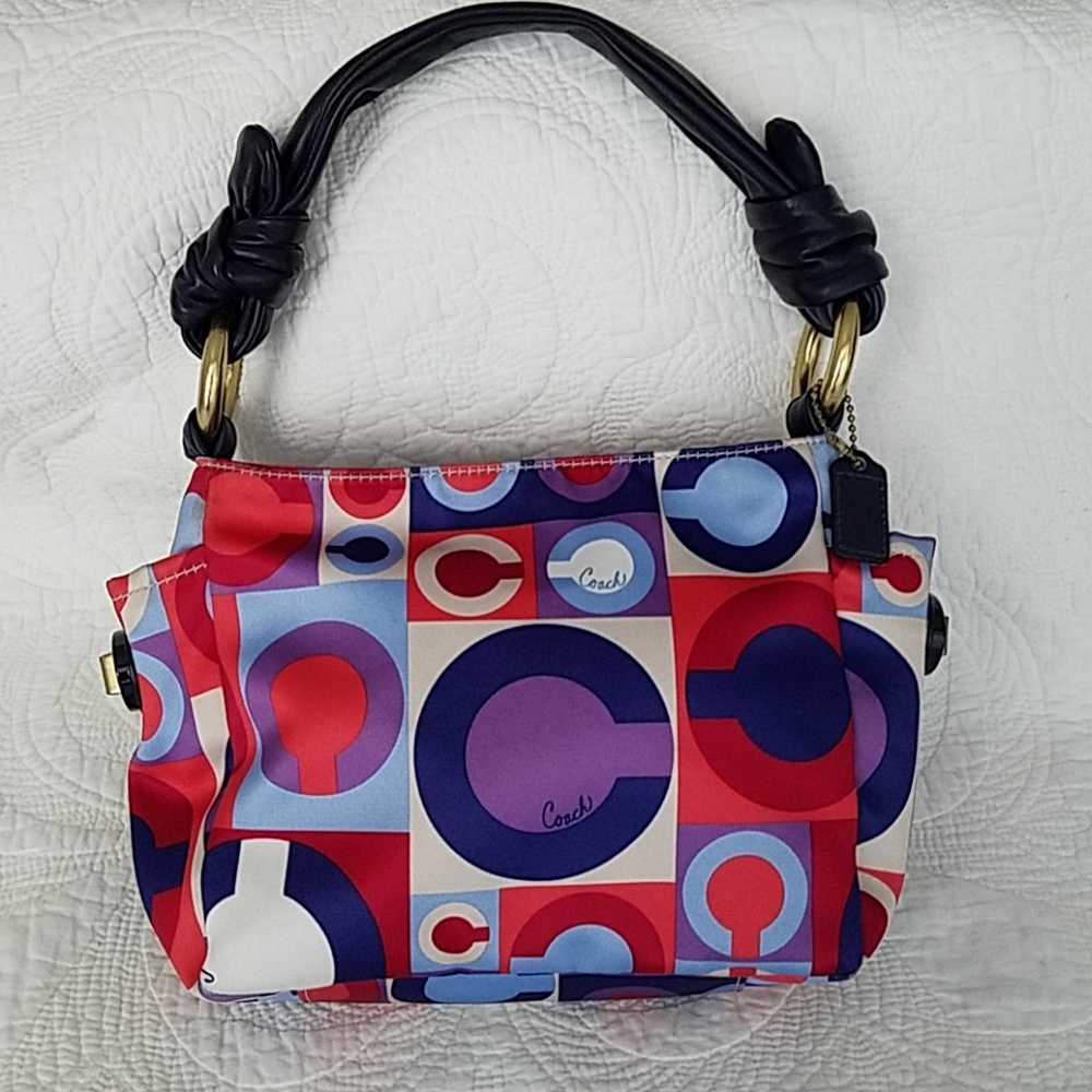 Coach Madison Scarf Sateen Op Art Resort Hobo